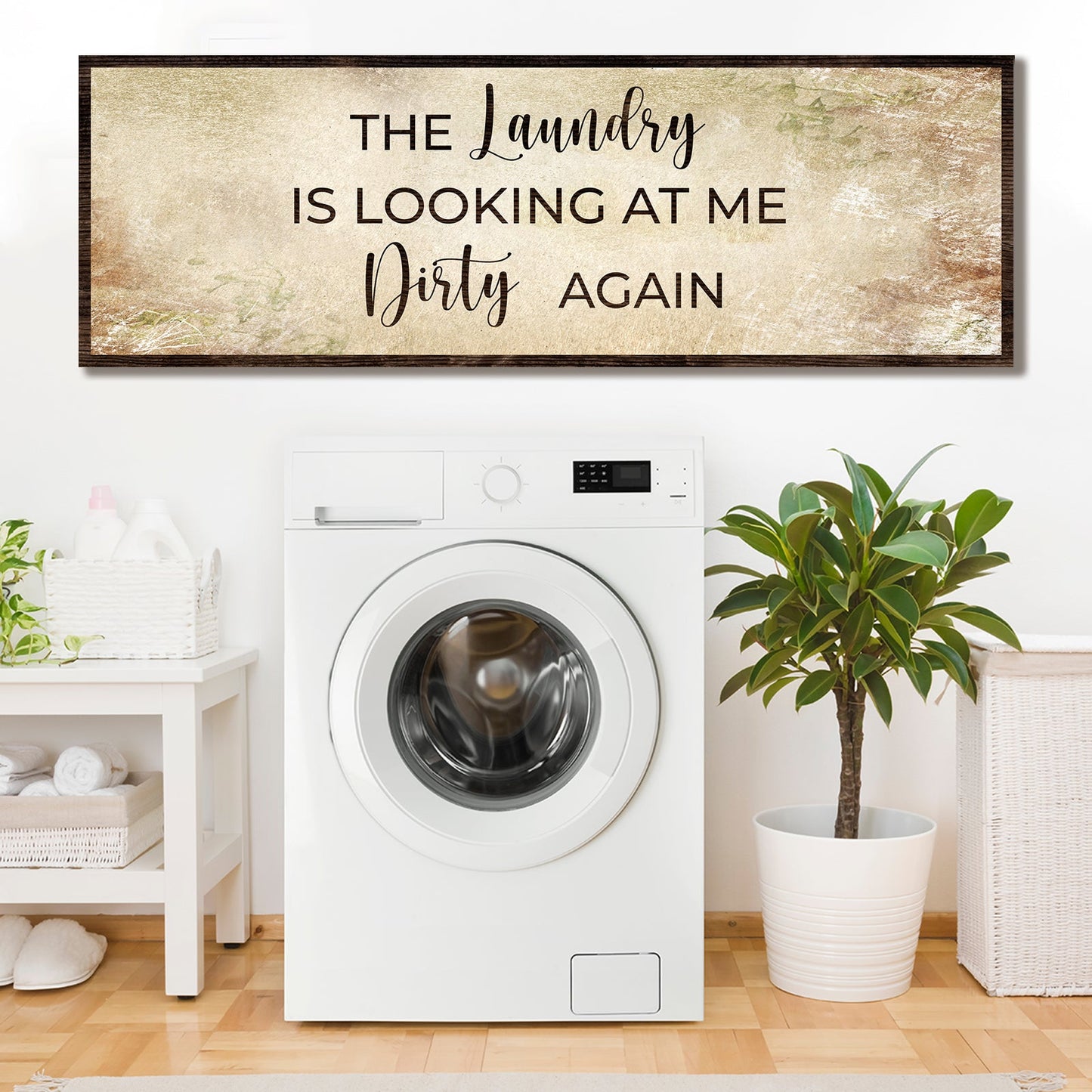 Dirty Laundry Room Canvas Sign IV