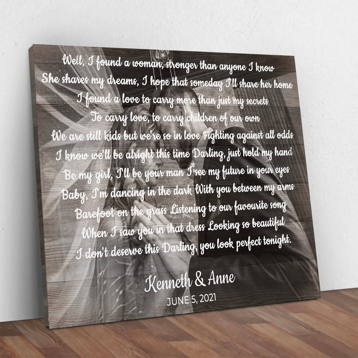 Personalized Wedding Song Canvas Sign