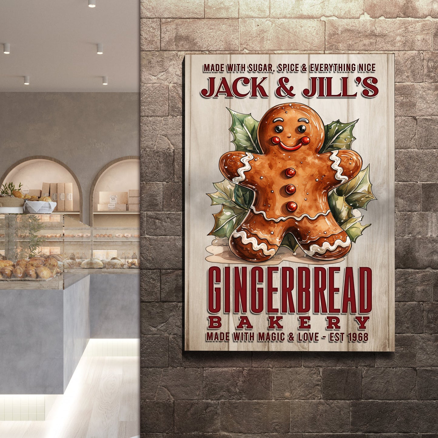 Made With Magic and Love Bakery Canvas Sign