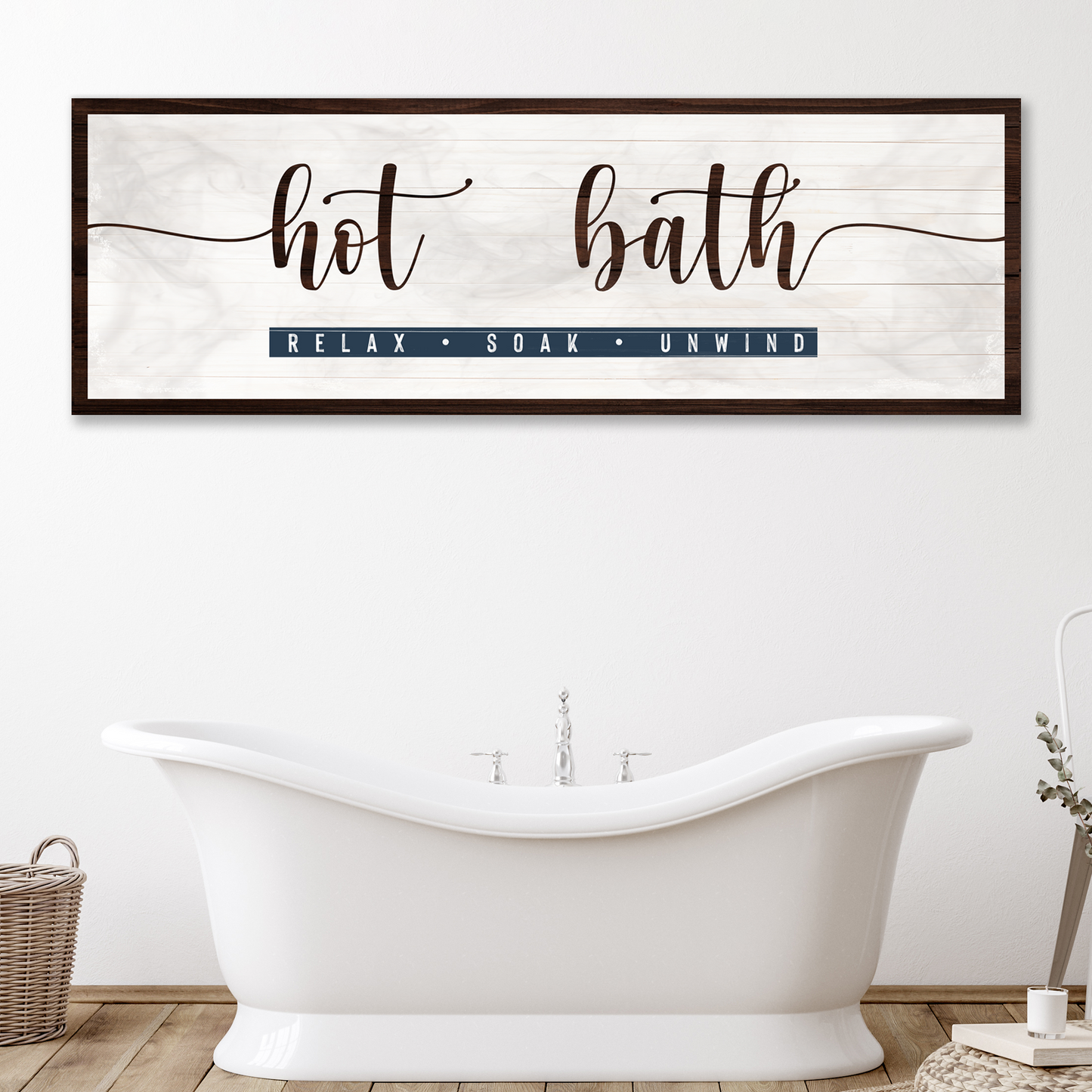 Hot Bath Bathroom Canvas Sign