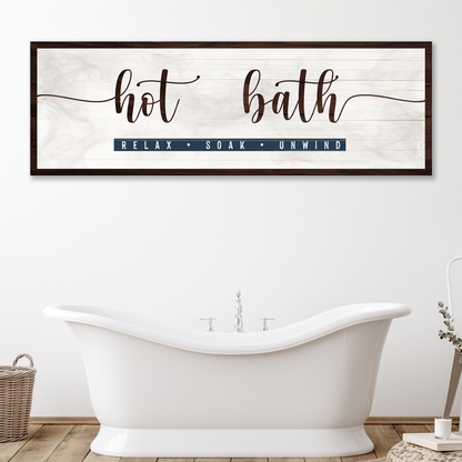 Hot Bath Bathroom Canvas Sign