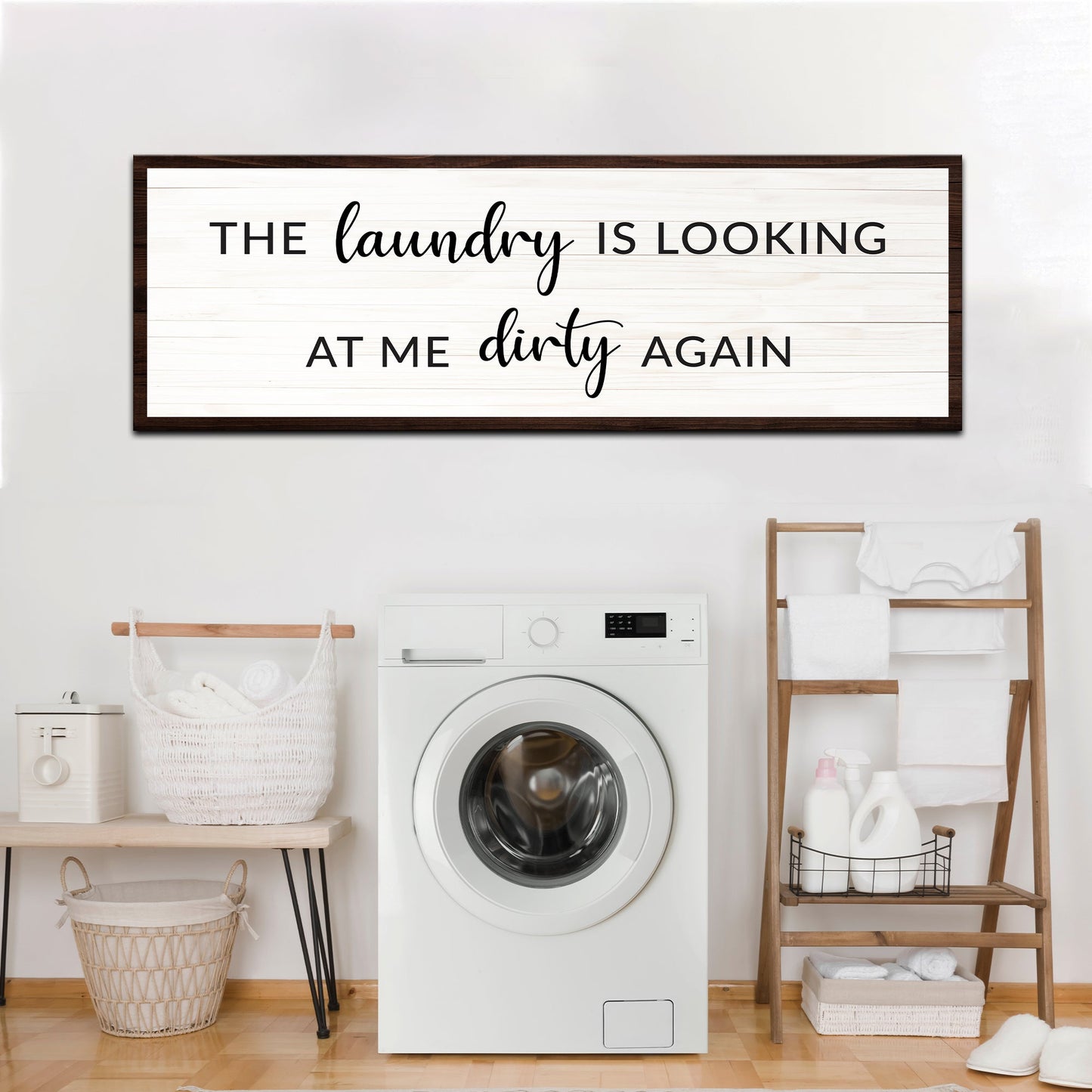 Dirty Laundry Room Canvas Sign III