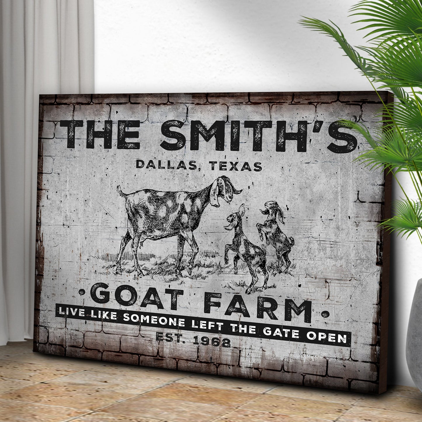 Goat Farm Canvas Wall Art Sign