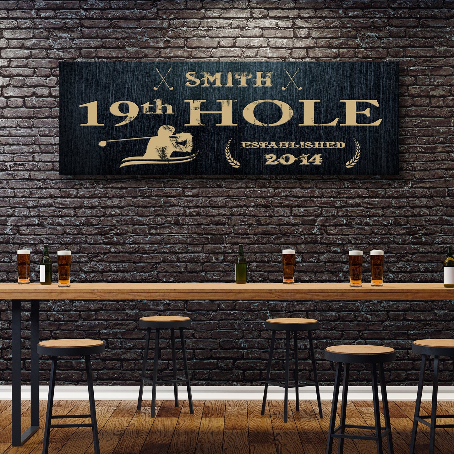 19th Hole Golf Canvas Sign II
