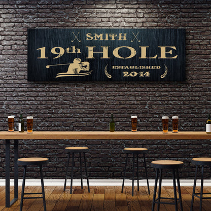 19th Hole Golf Canvas Sign II