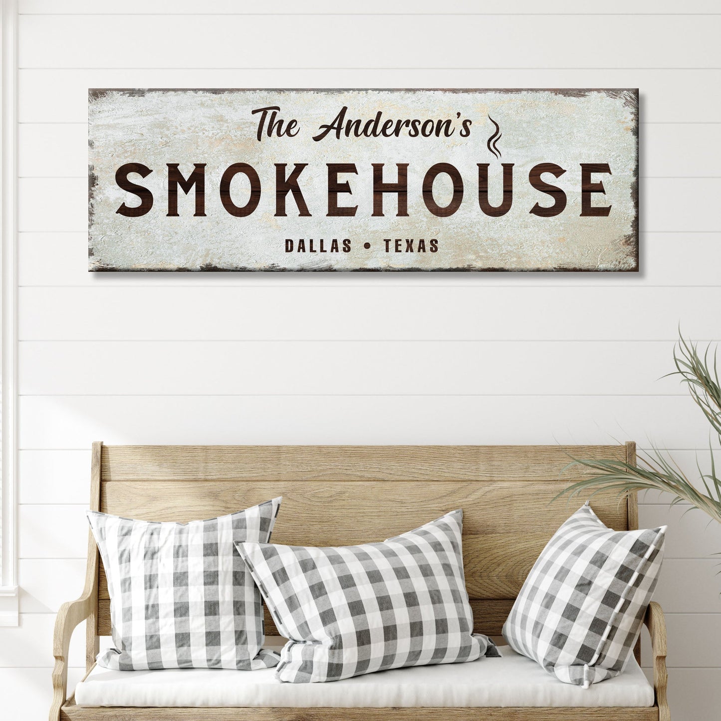 Family Smokehouse Personalized Canvas Sign