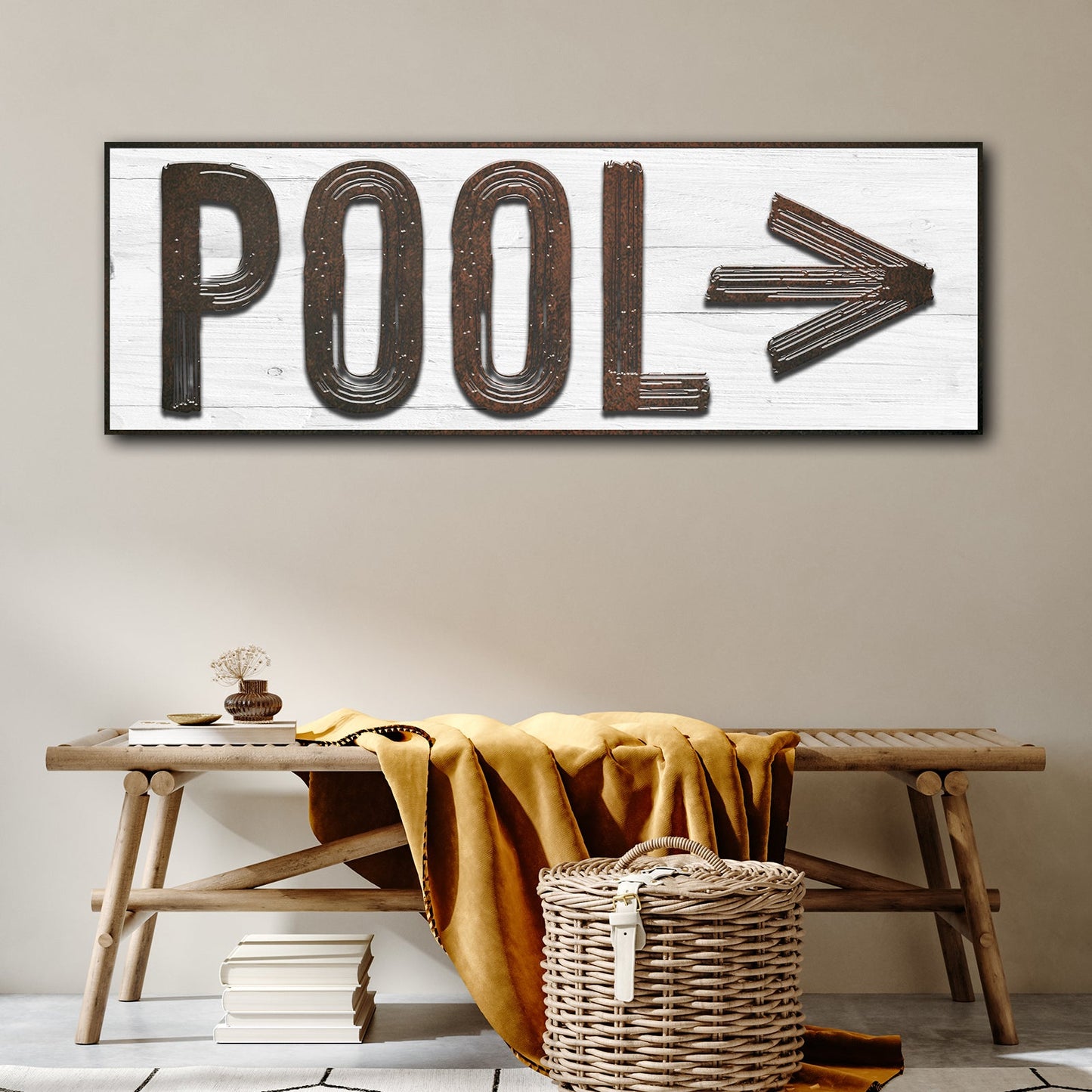 Pool Arrow Personalized Canvas Sign