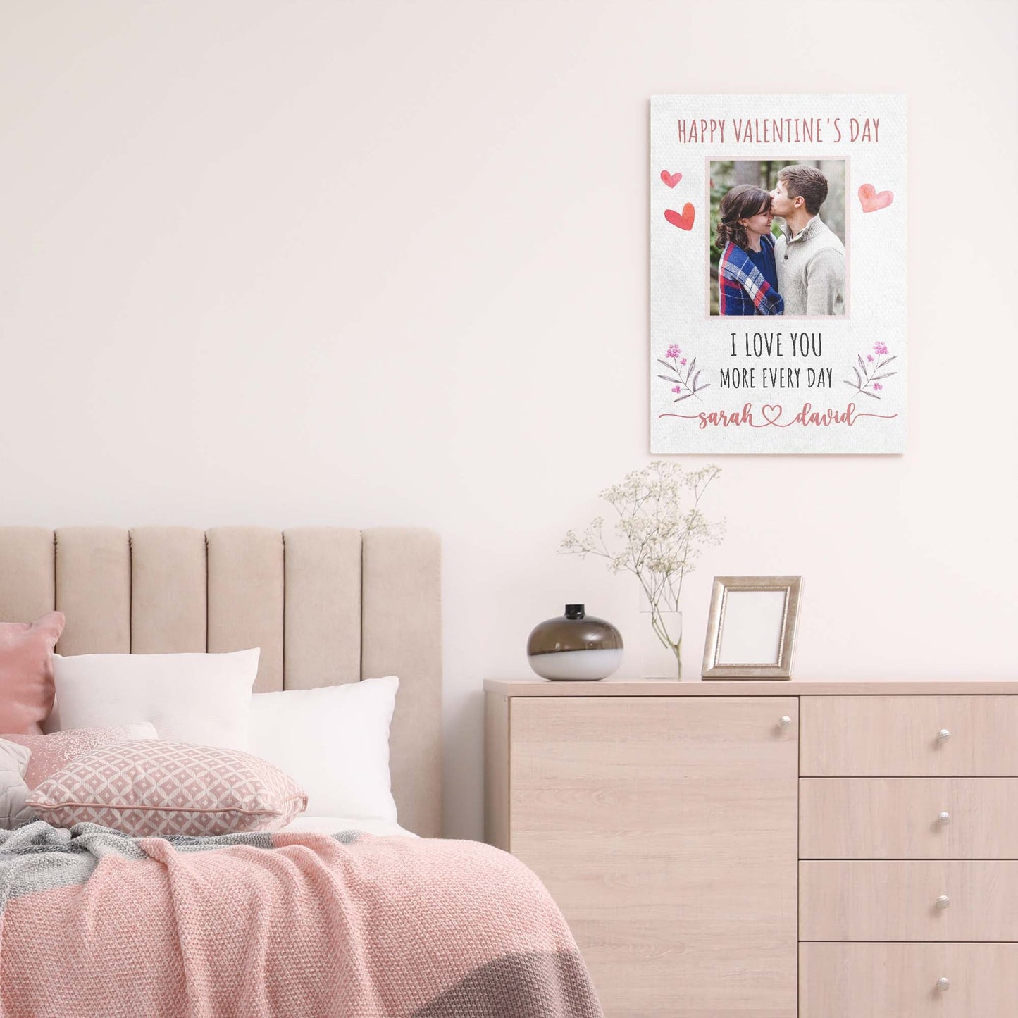 I Love You More Every Day Romantic Canvas Wall Art