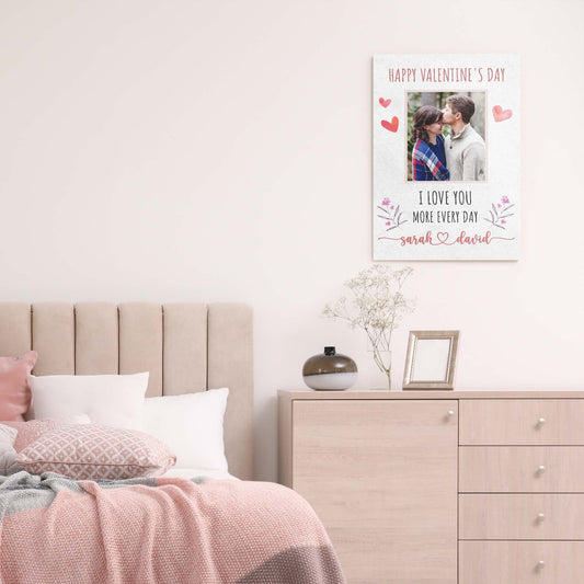 I Love You More Every Day Romantic Canvas Wall Art