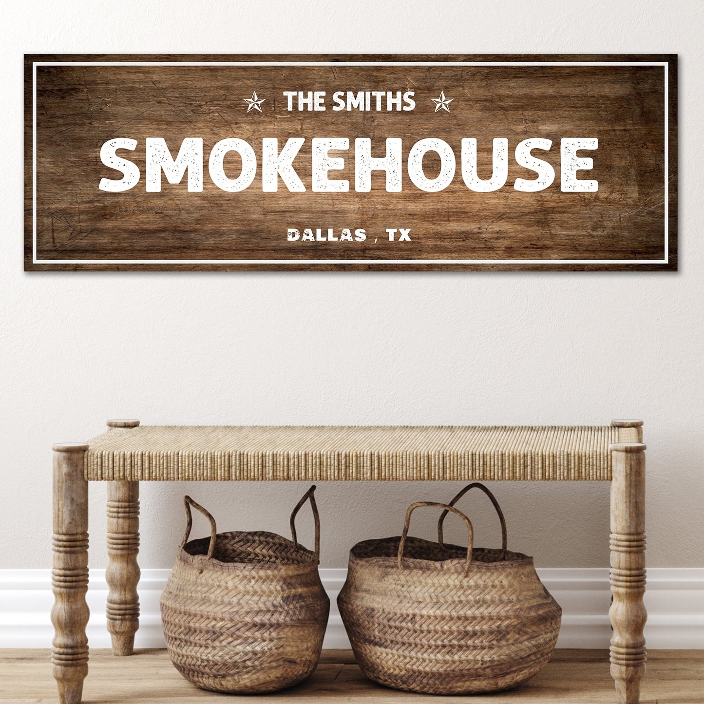 Personalized Smokehouse Canvas Sign