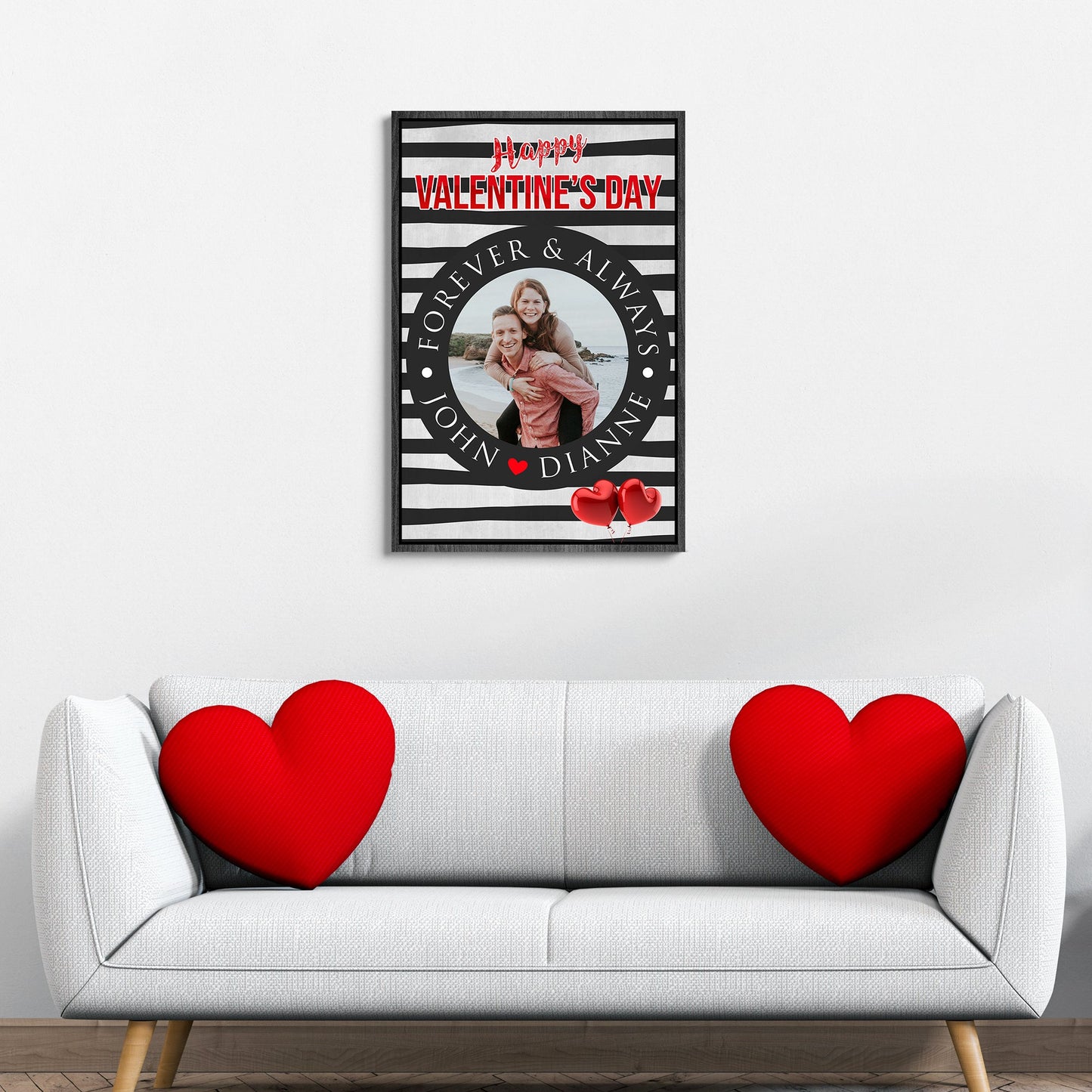 Forever and Always modern romantic canvas wall art with clean typography, ready to hang
