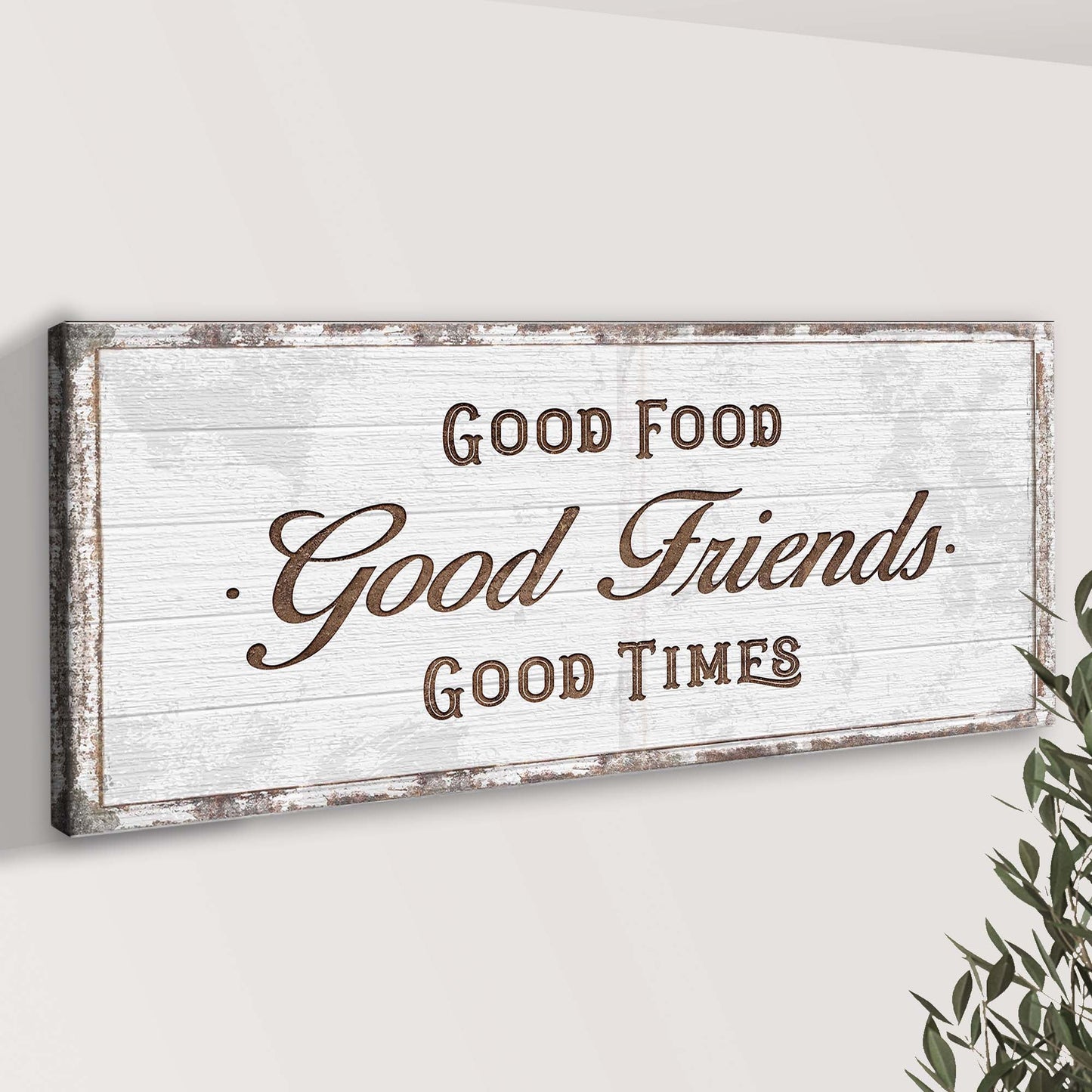 Good Food Good Friends Good Times Canvas Wall Art