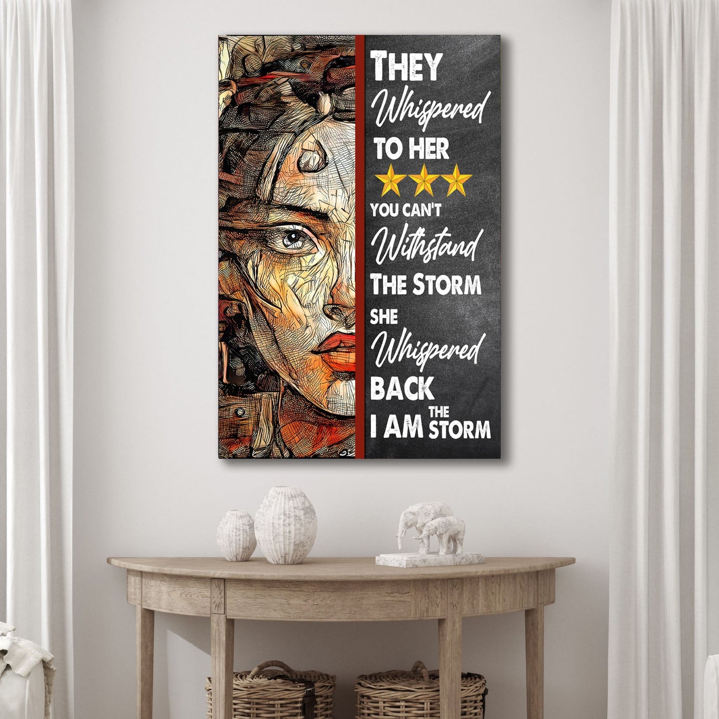 I Am The Storm Motivational Canvas Sign IV