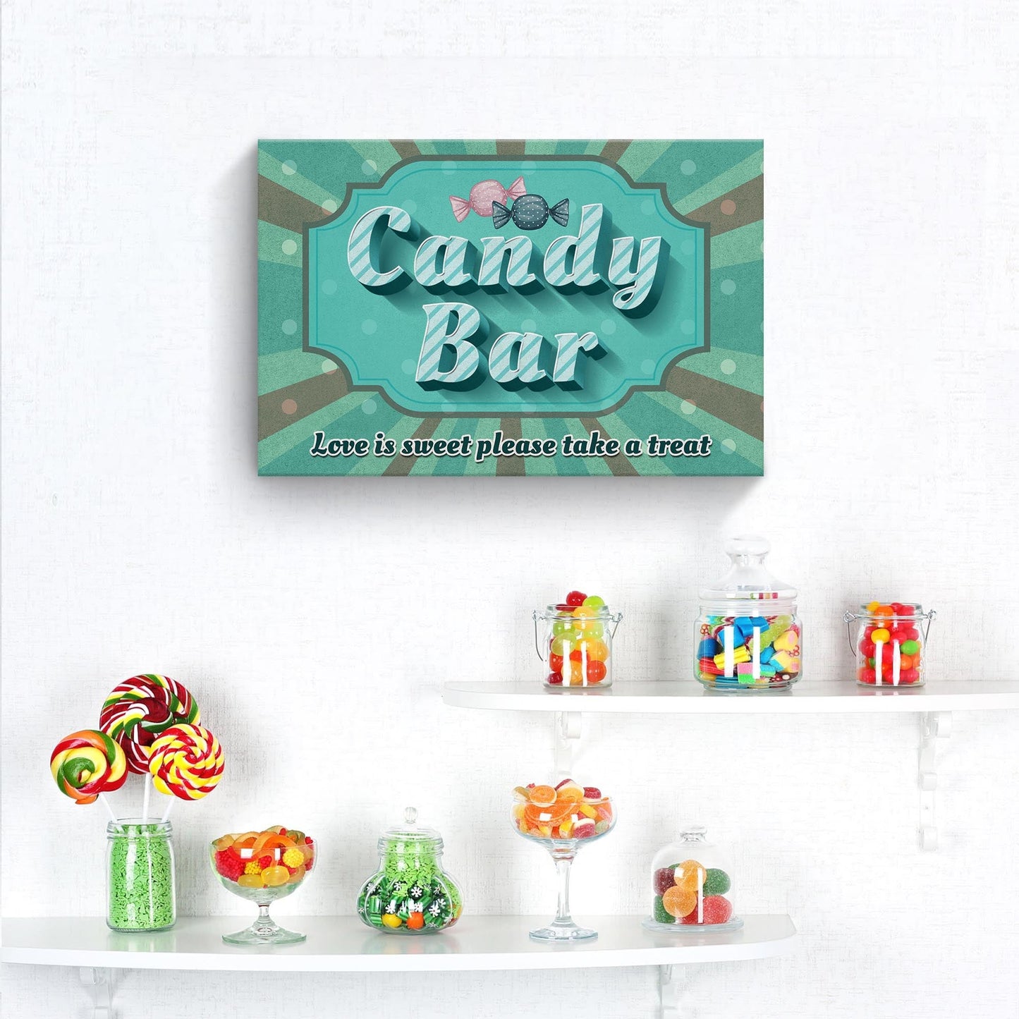 Love Is Sweet Take a Treat Candy Bar Canvas Sign