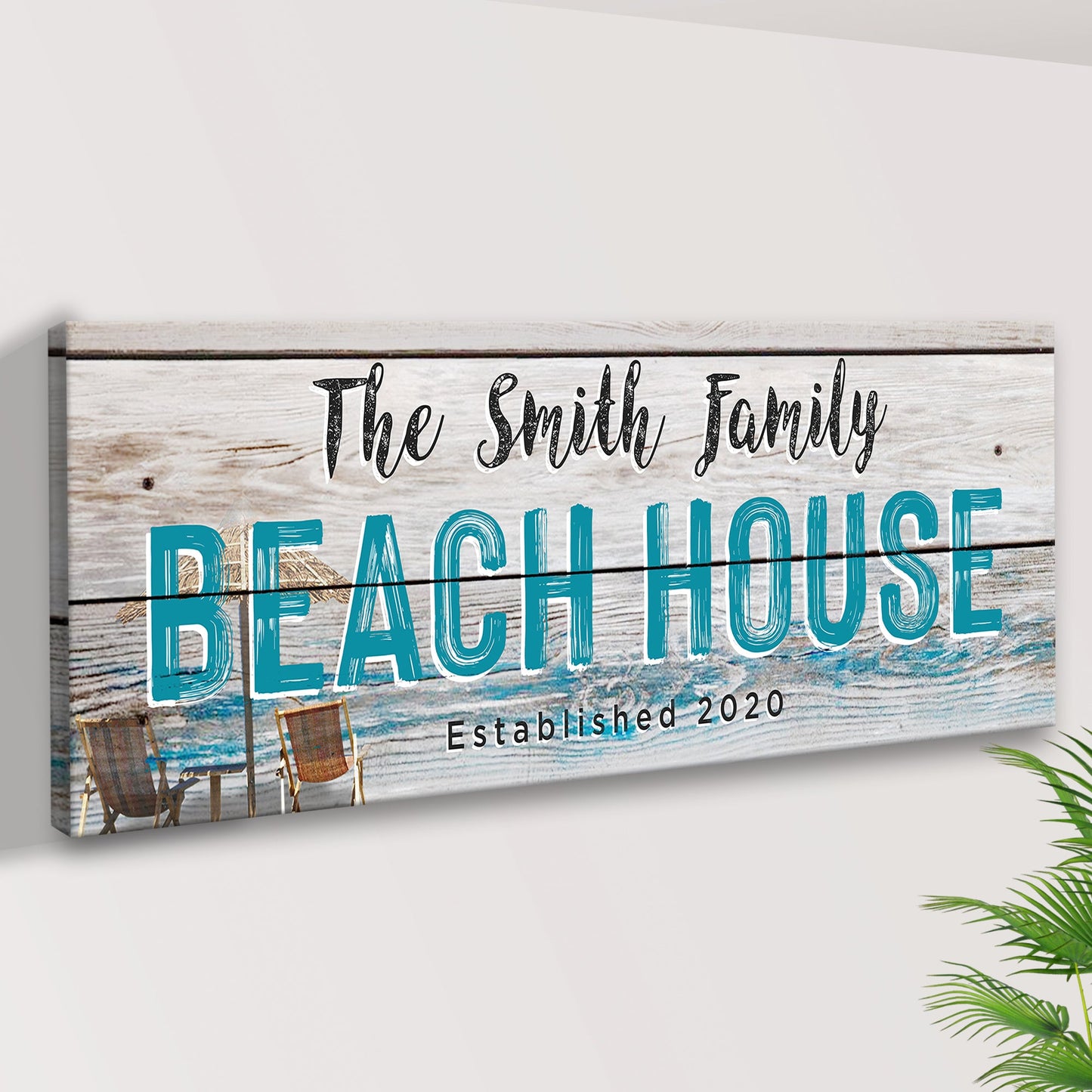 Beach House Nautical Canvas Sign