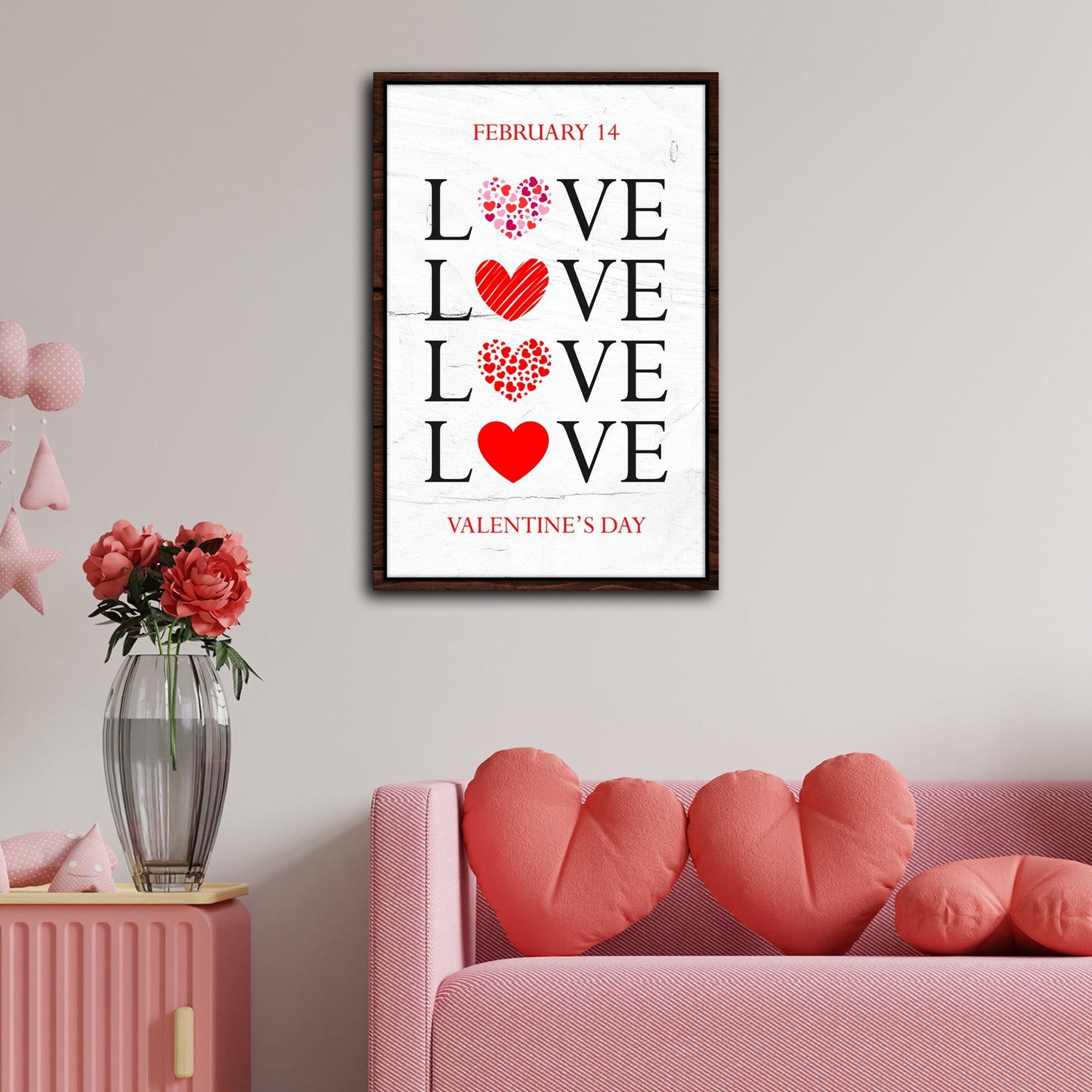 Valentine's Day love quote canvas wall art, romantic couple's wall decor