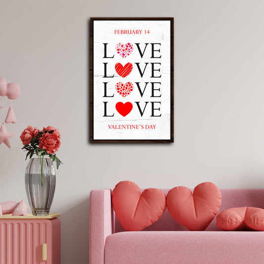 Valentine's Day love quote canvas wall art, romantic couple's wall decor