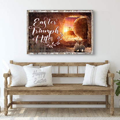 Easter Triumph of Life canvas sign - neutral elegant faith wall art