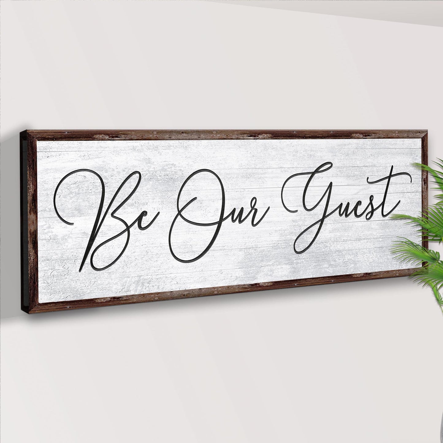 Be Our Guest Welcome Sign Canvas Wall Art