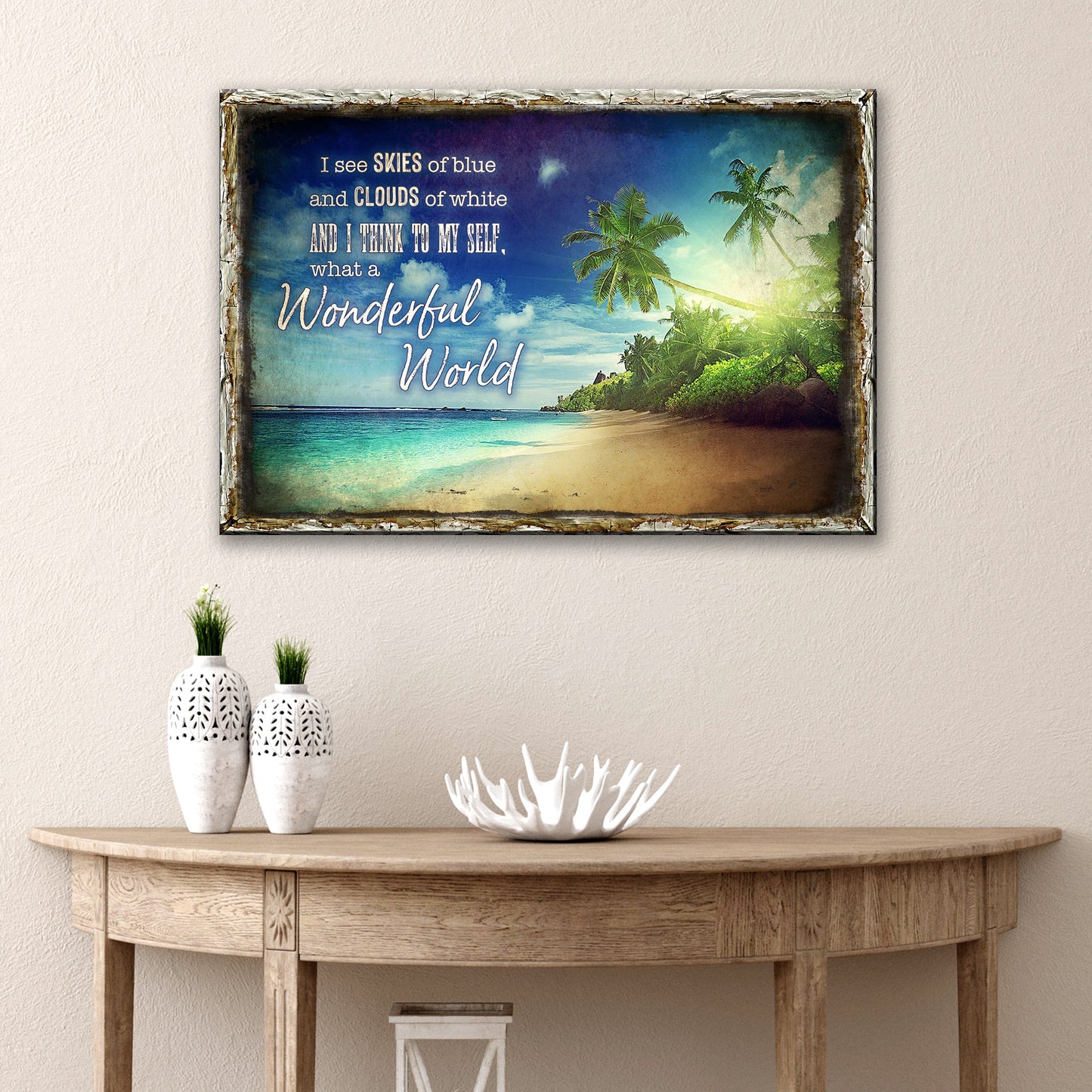 What A Wonderful World Canvas Sign IX