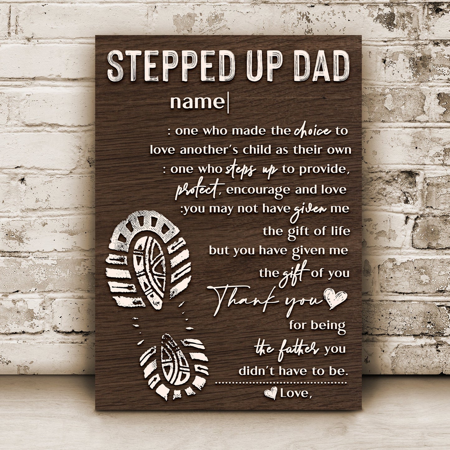 Thank You For Being The Father Father's Day Canvas Sign