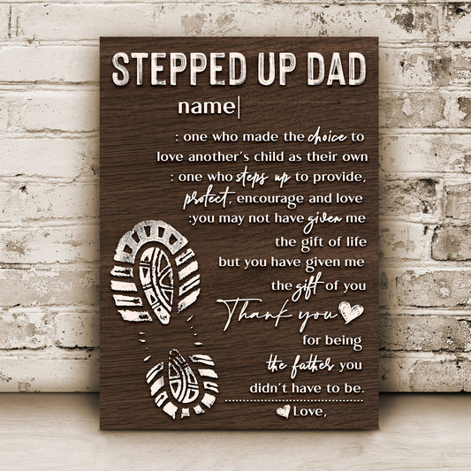 Thank You For Being The Father Father's Day Canvas Sign
