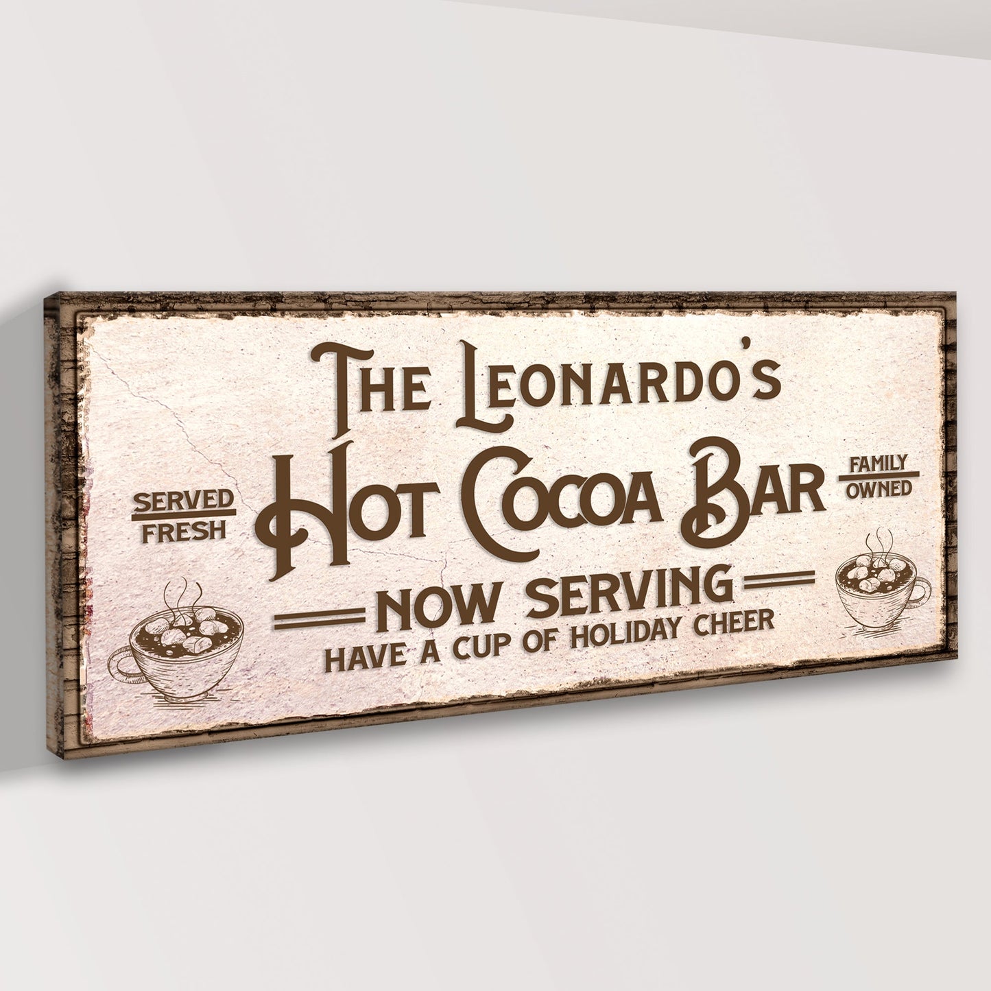 Holiday Cheer Hot Cocoa Bar Canvas Wall Art