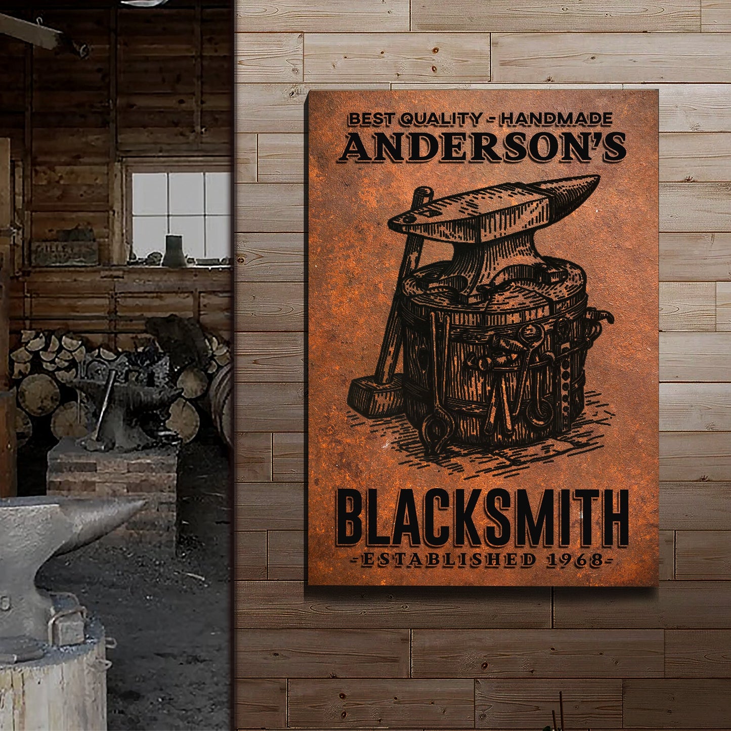Best Quality Handmade Blacksmith Canvas Wall Art Sign