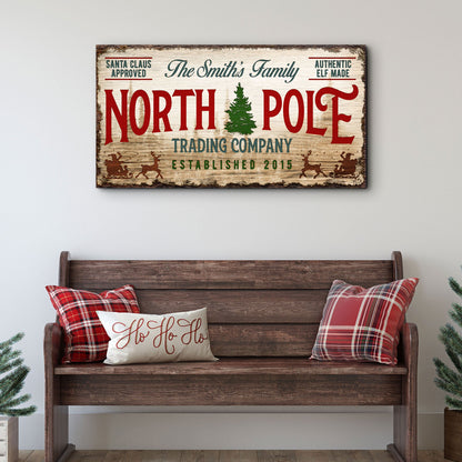 Christmas Trading Co vintage sign canvas wall art, rustic holiday decor