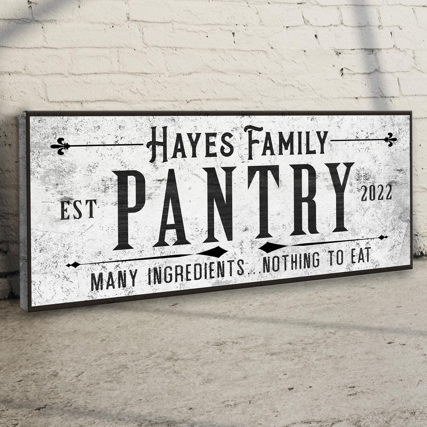 Many Ingredients Nothing to Eat Pantry Canvas Sign