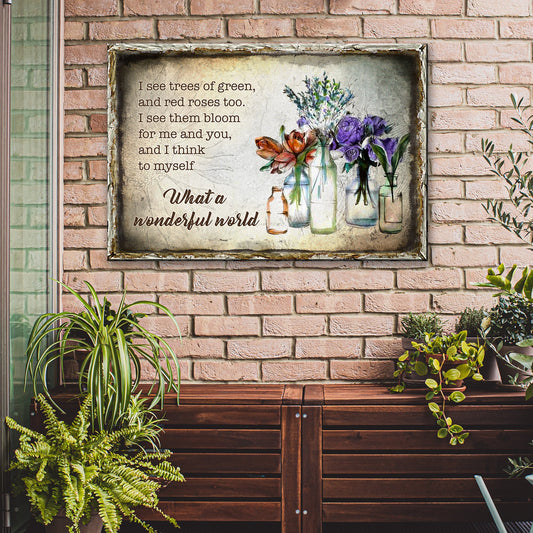 What A Wonderful World Canvas Sign VIII