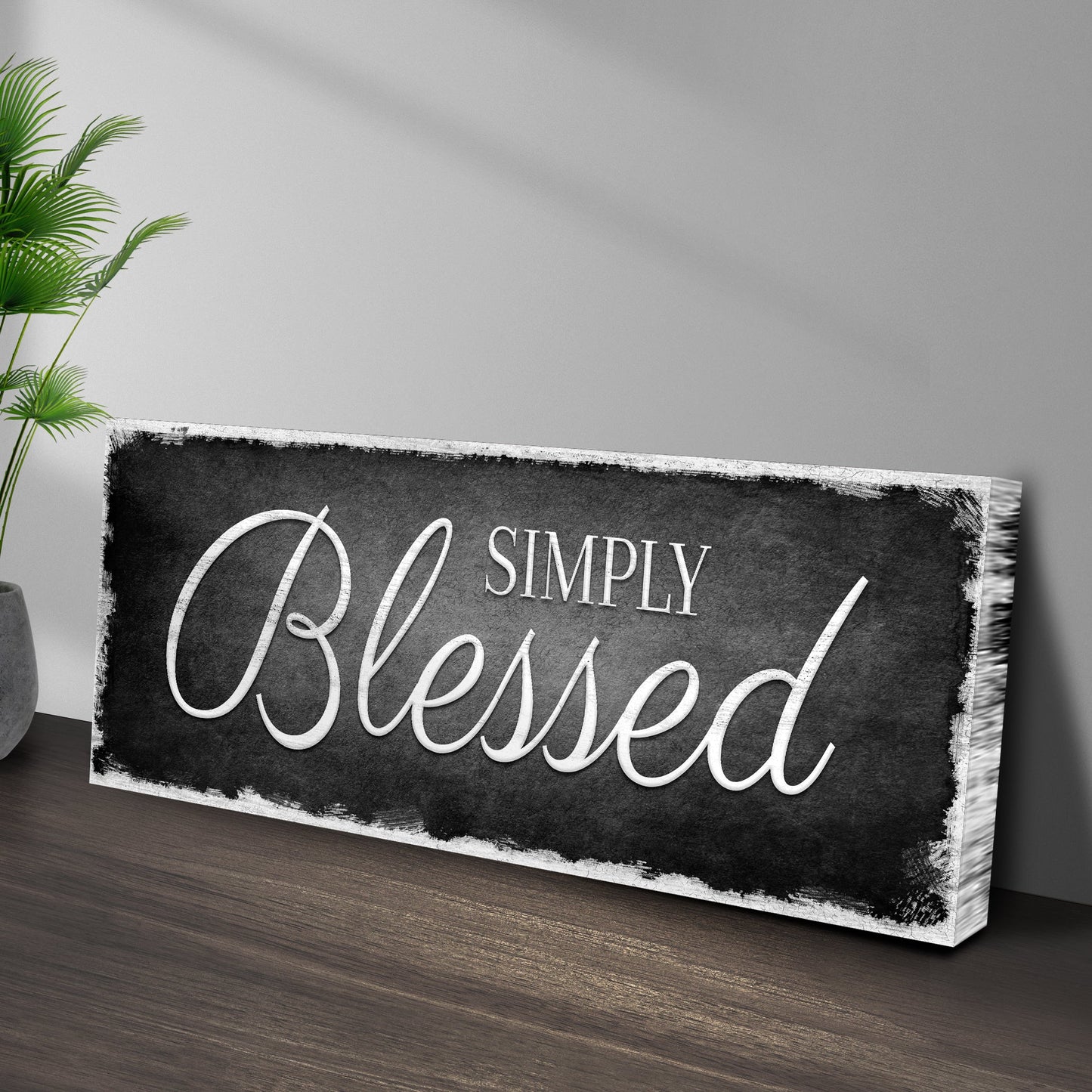 Simply Blessed Sign Canvas Wall Art