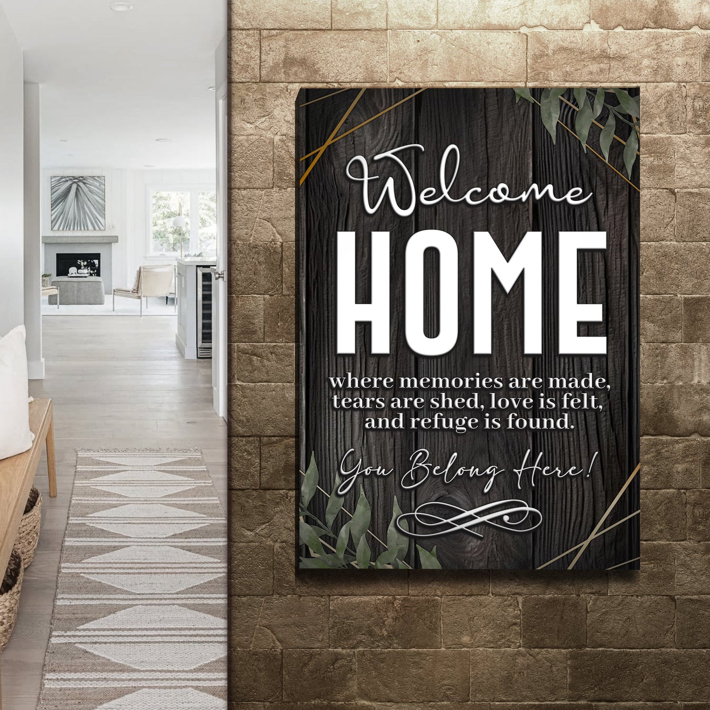 You Belong Here Welcome Home Canvas Sign