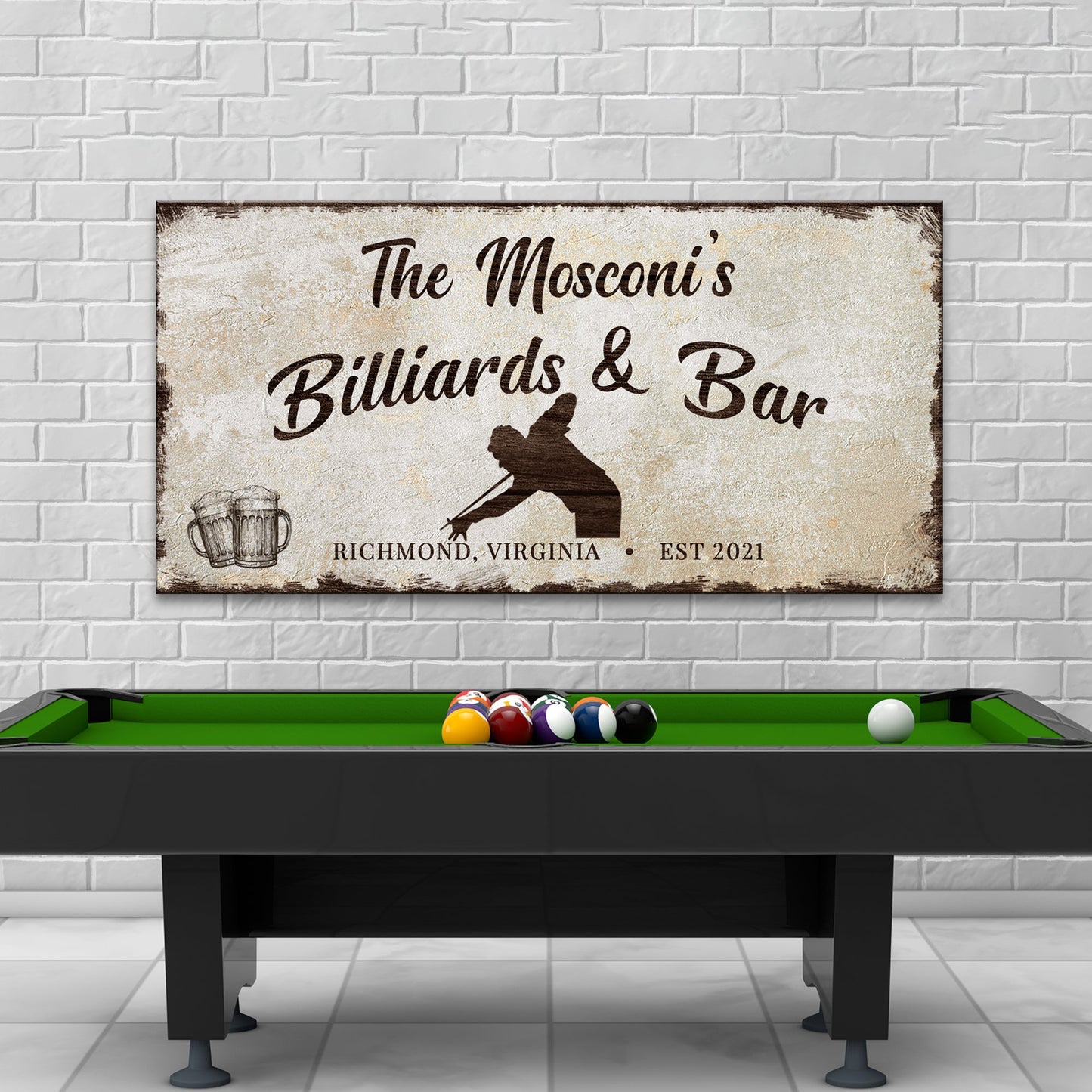 Billiards And Bar Canvas Sign II
