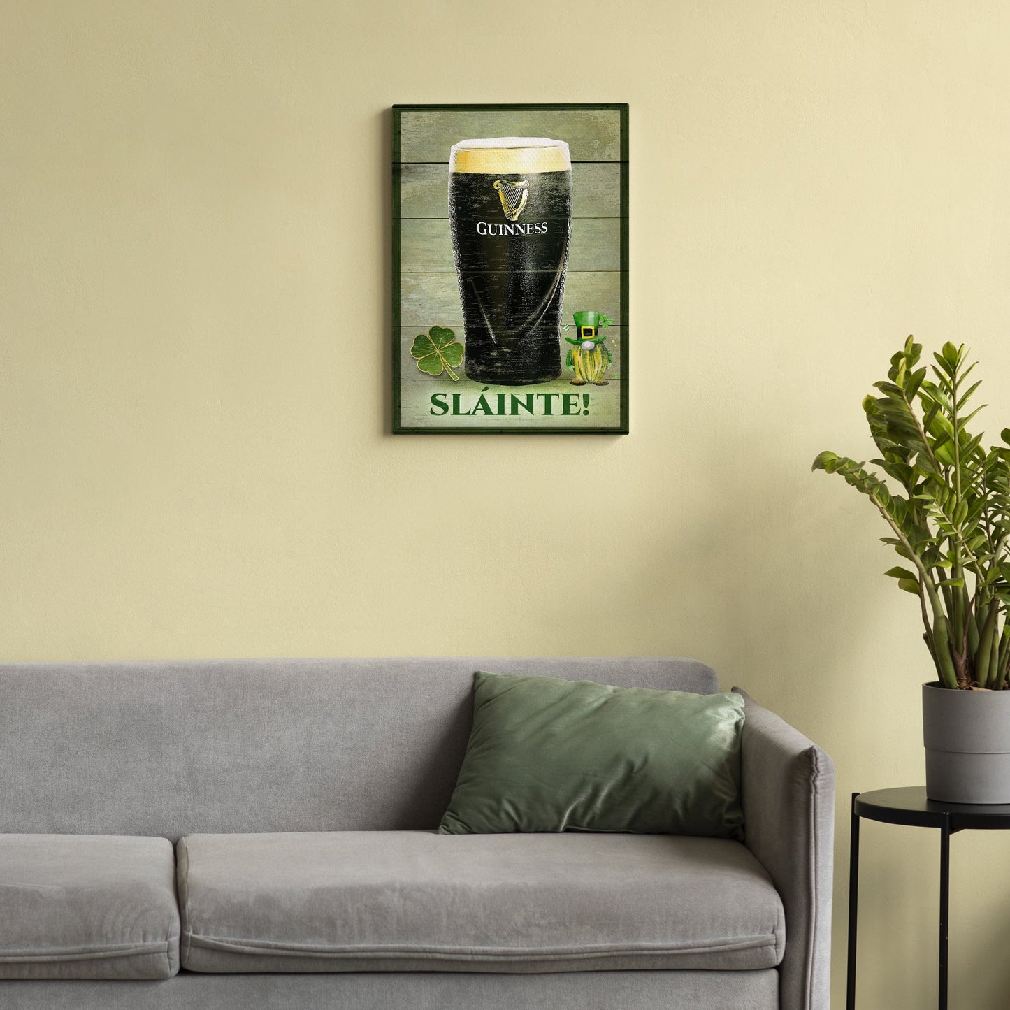 Slainte St Patrick's Day Irish canvas wall art festive home bar decor