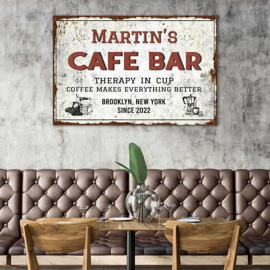 Personalized Cafe Bar Canvas Sign