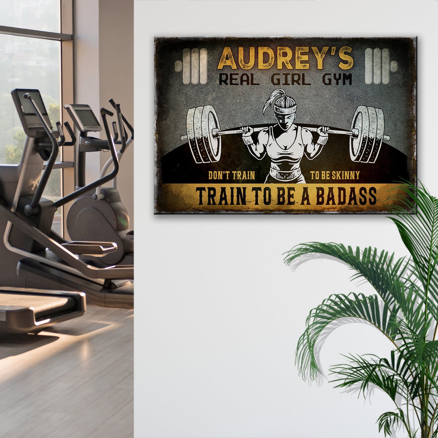 Real Girl Gym Canvas Wall Art Sign