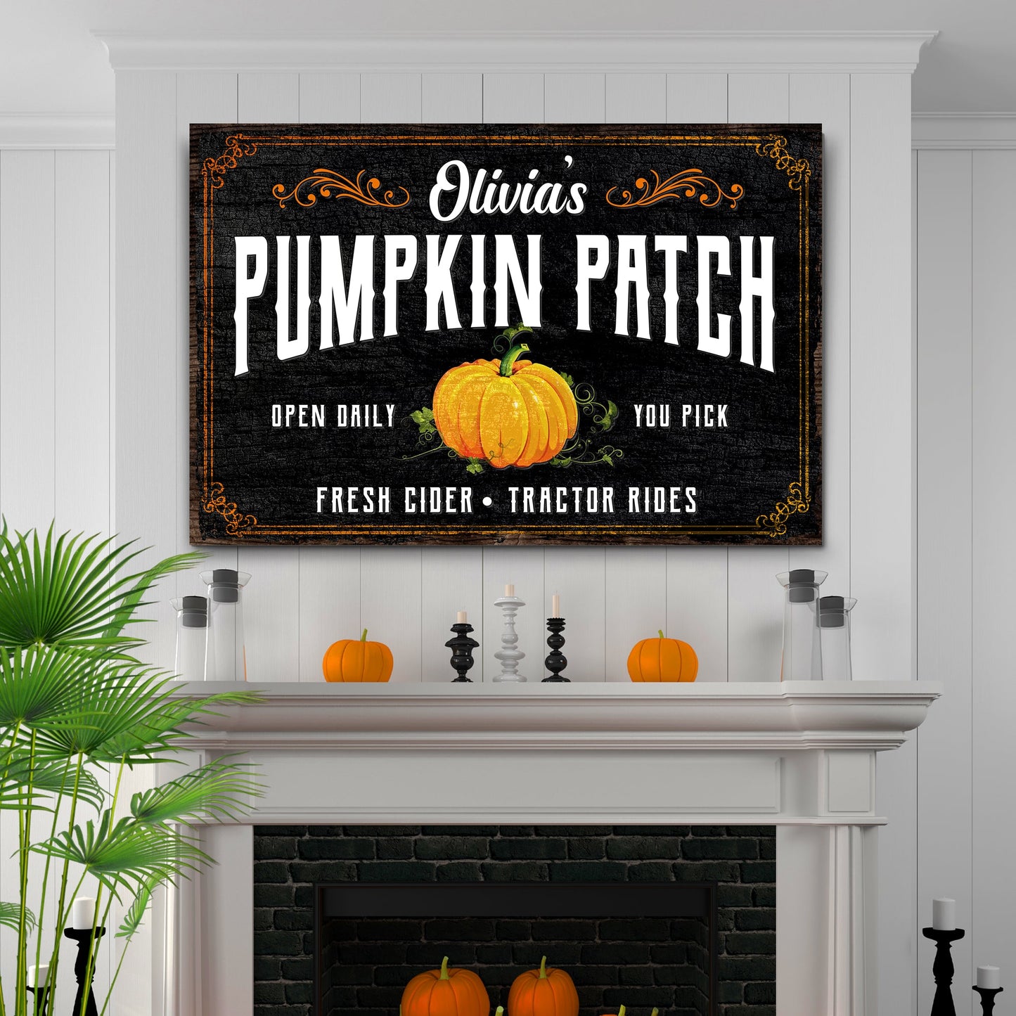 Pumpkin Patch Open Daily Fall Harvest Canvas Wall Art