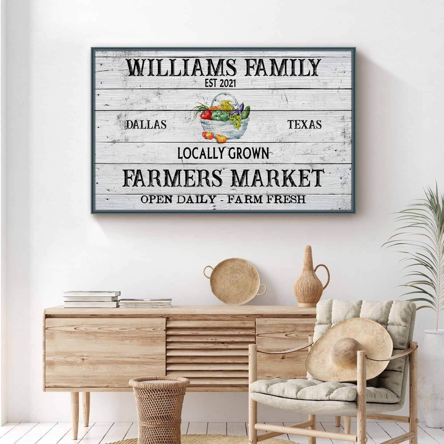 Farmers Market Personalized Canvas Sign II