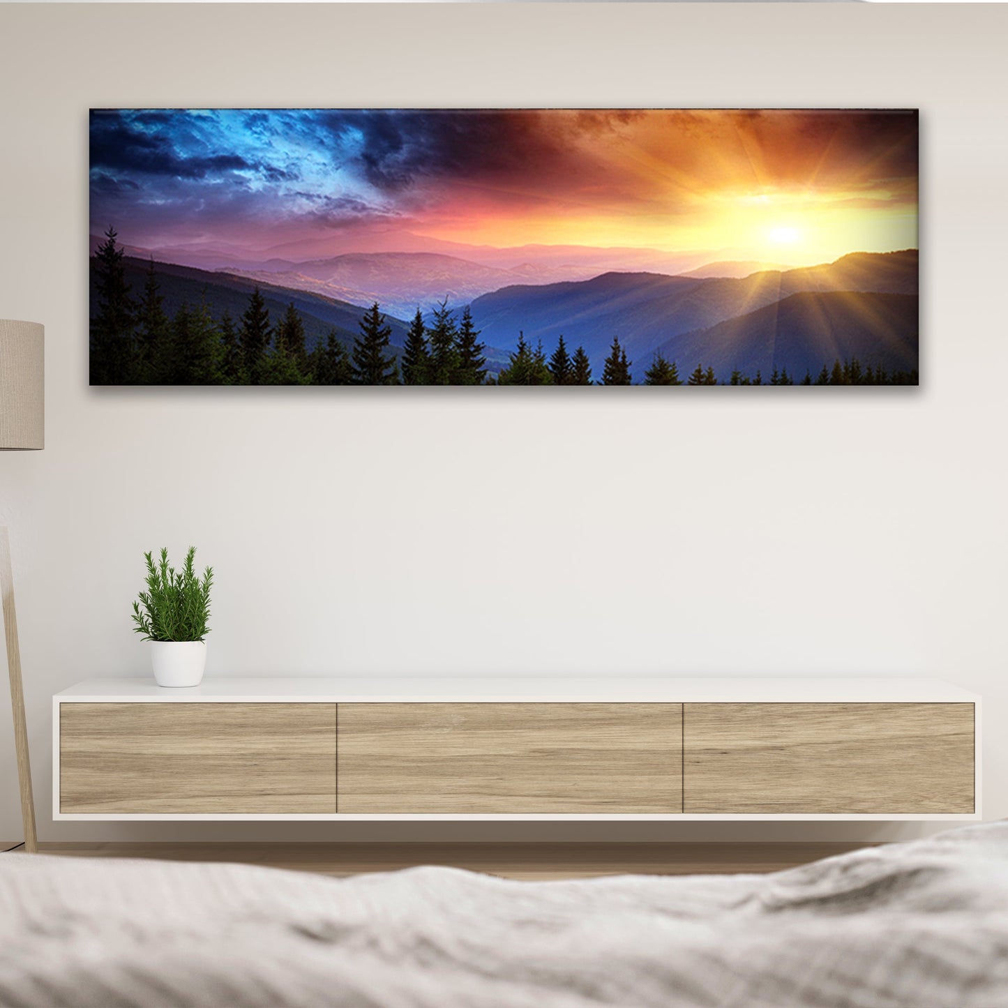 Purple Sunrise Landscape Canvas Wall Art