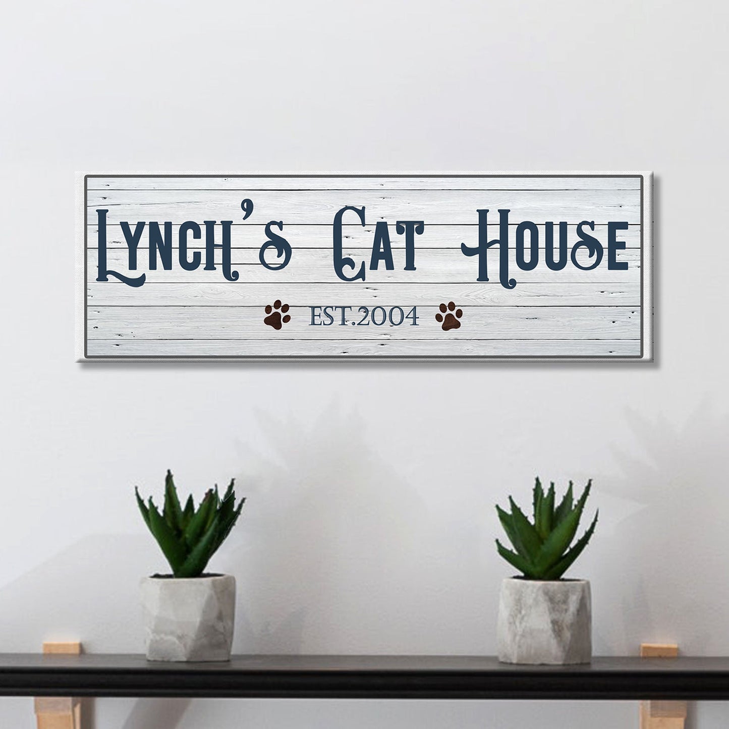 Personalized Cat House Canvas Sign