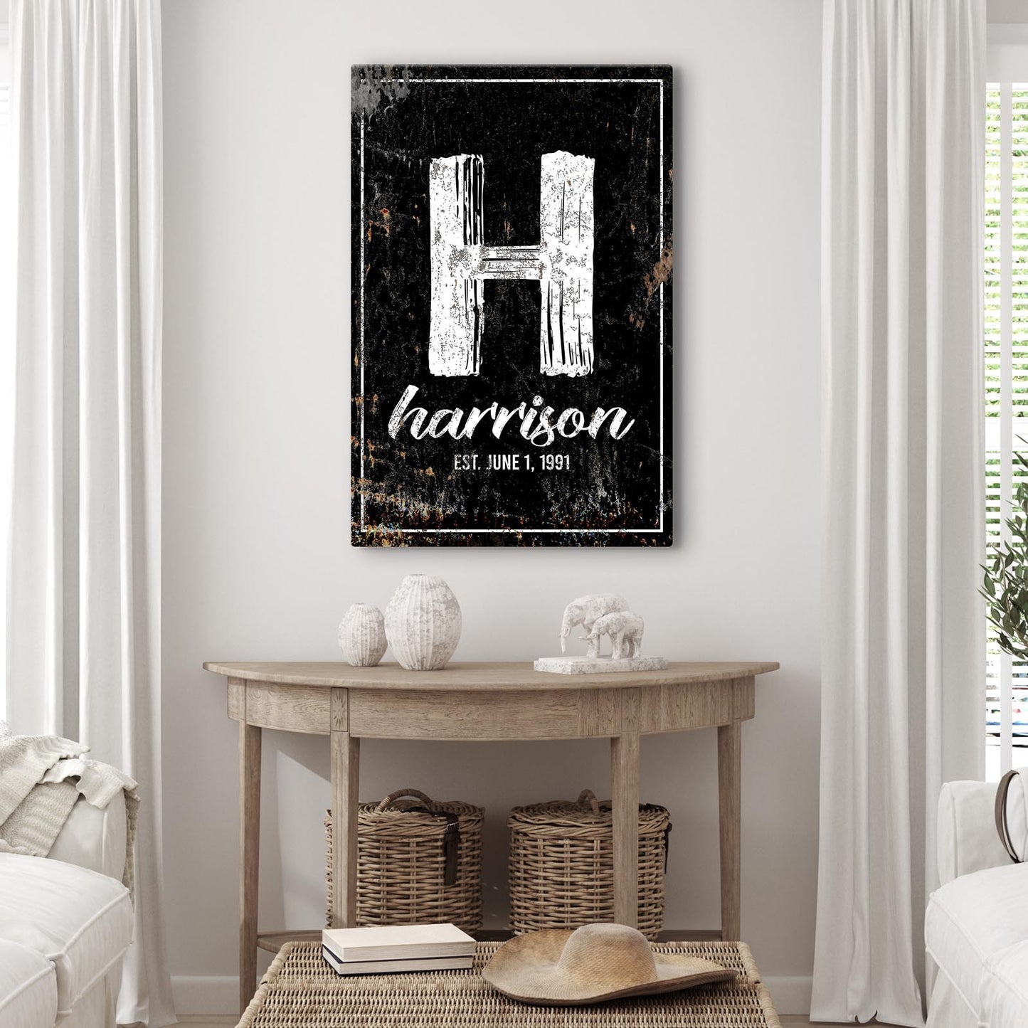 Family Name Portrait Canvas Sign