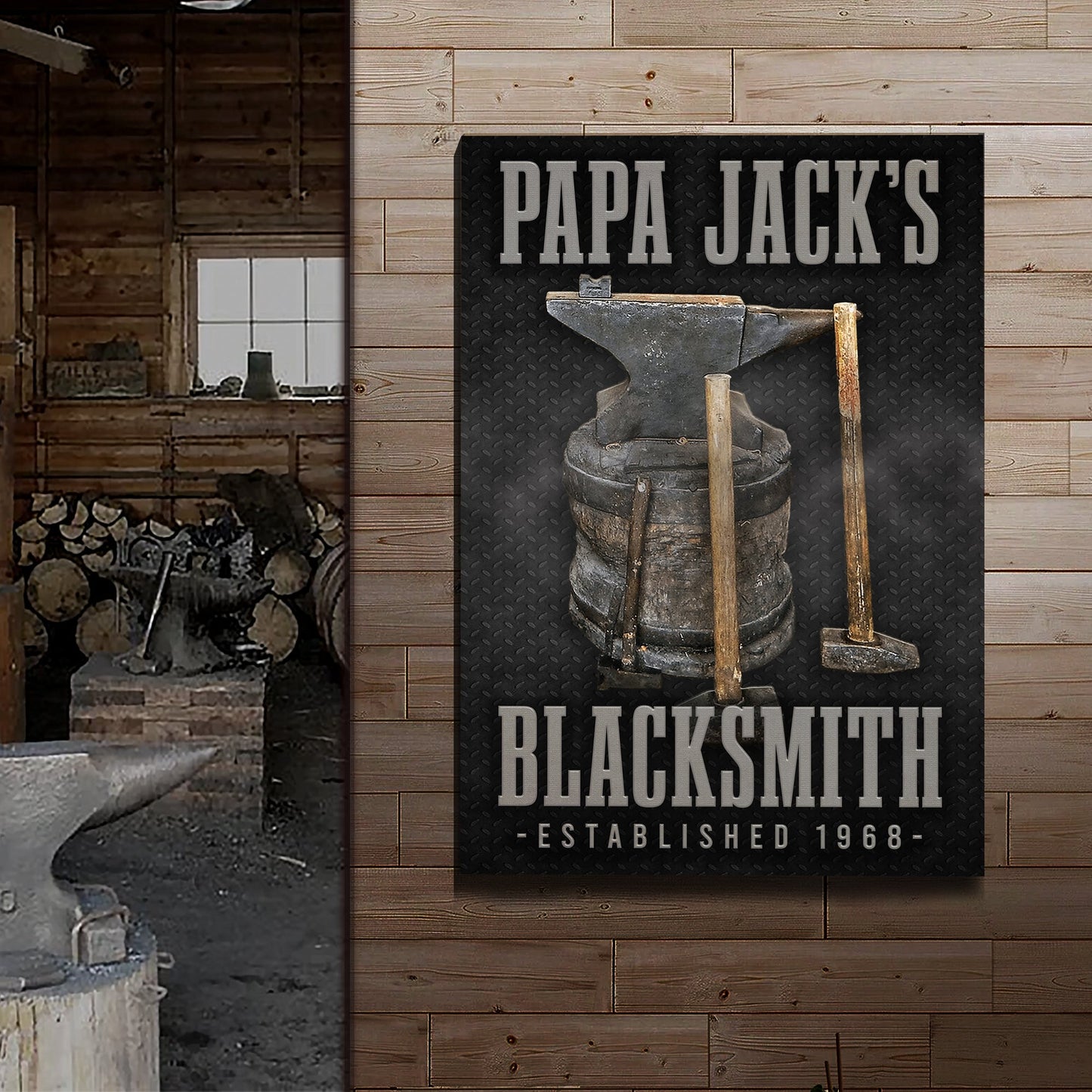 Blacksmith Canvas Wall Art - Craftsman Workshop Sign