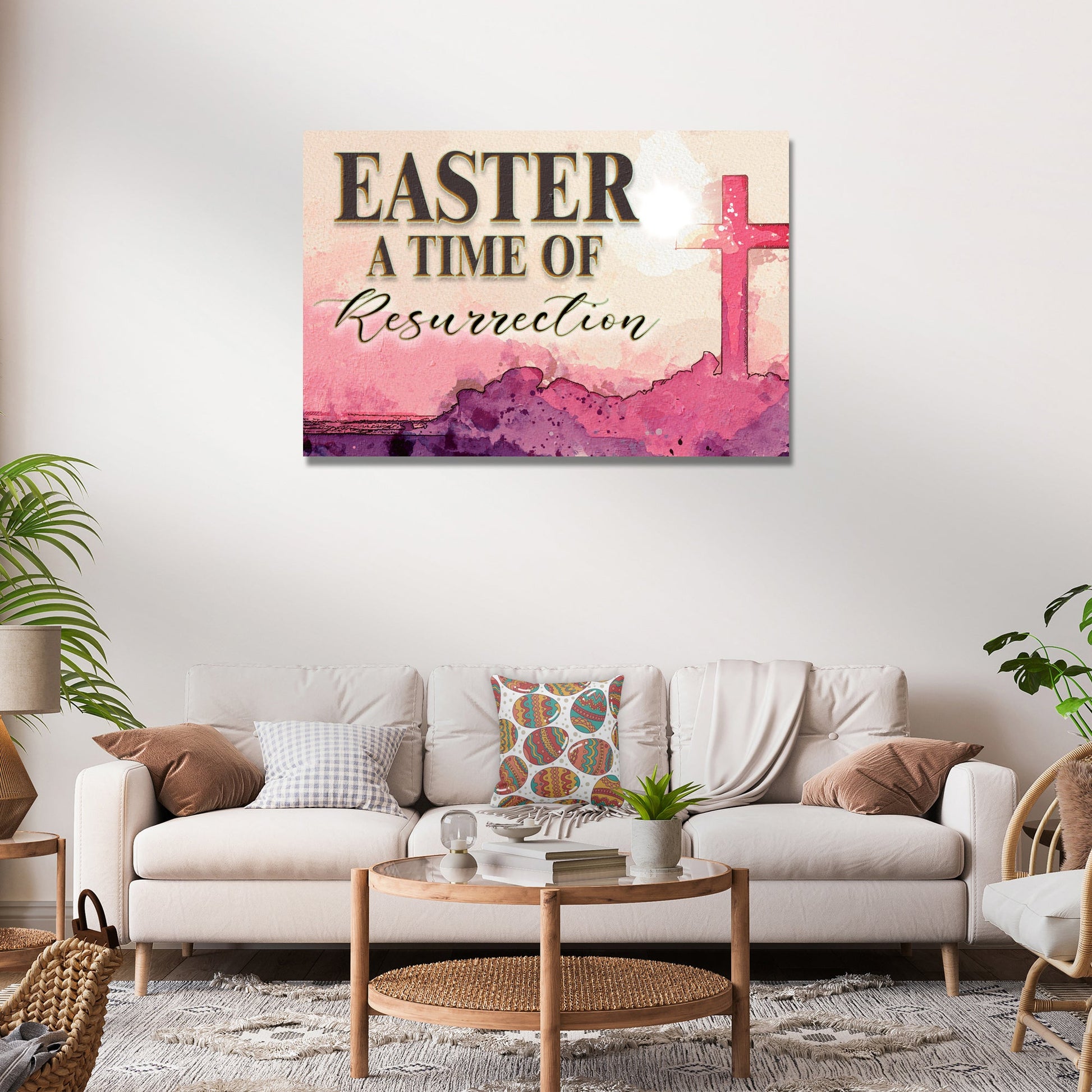 Easter Time of Resurrection canvas sign - reverent faith wall art