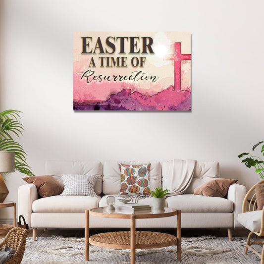 Easter Time of Resurrection canvas sign - reverent faith wall art