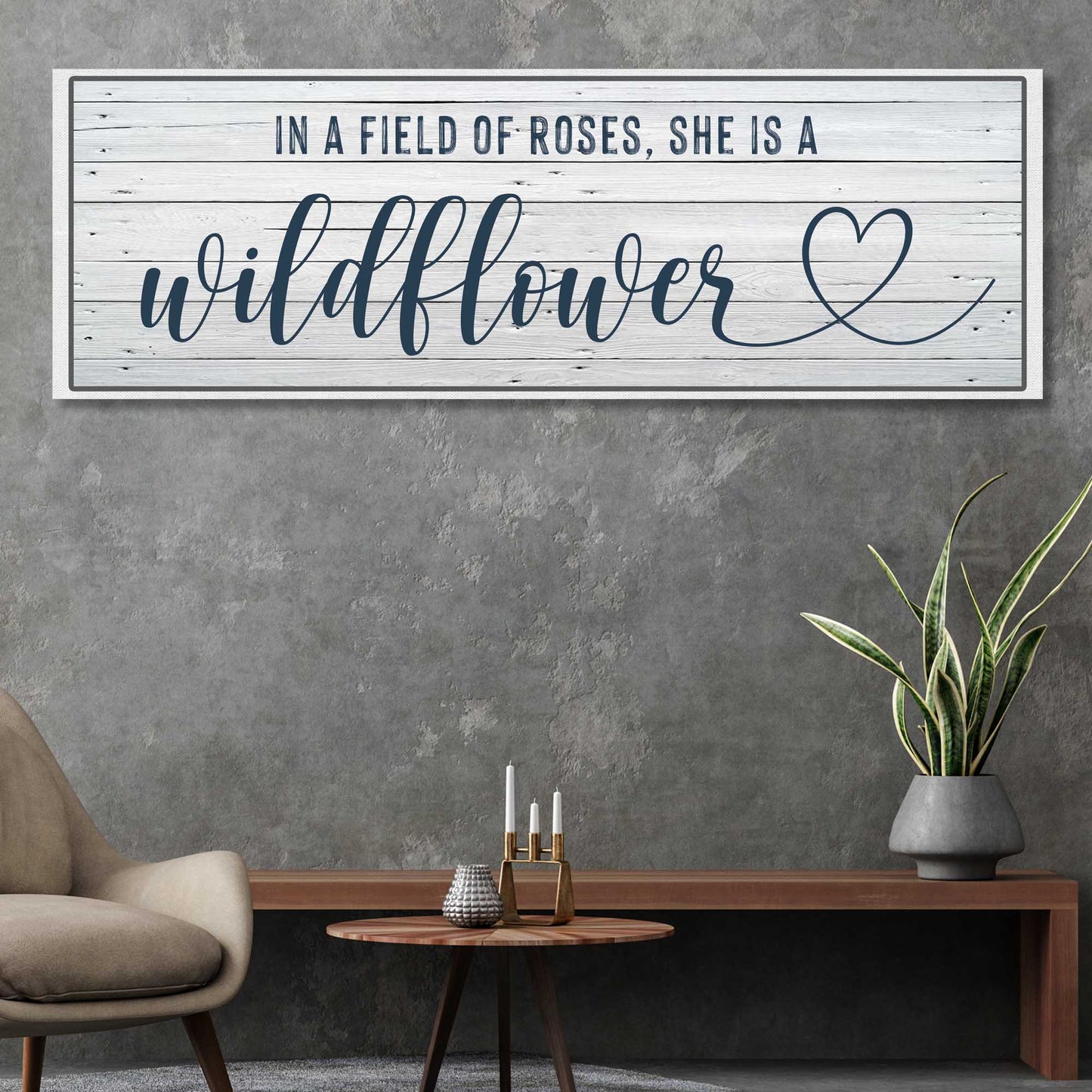 She Is A Wildflower Motivational Canvas Sign II