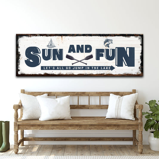 Sun And Fun Poolside Canvas Sign