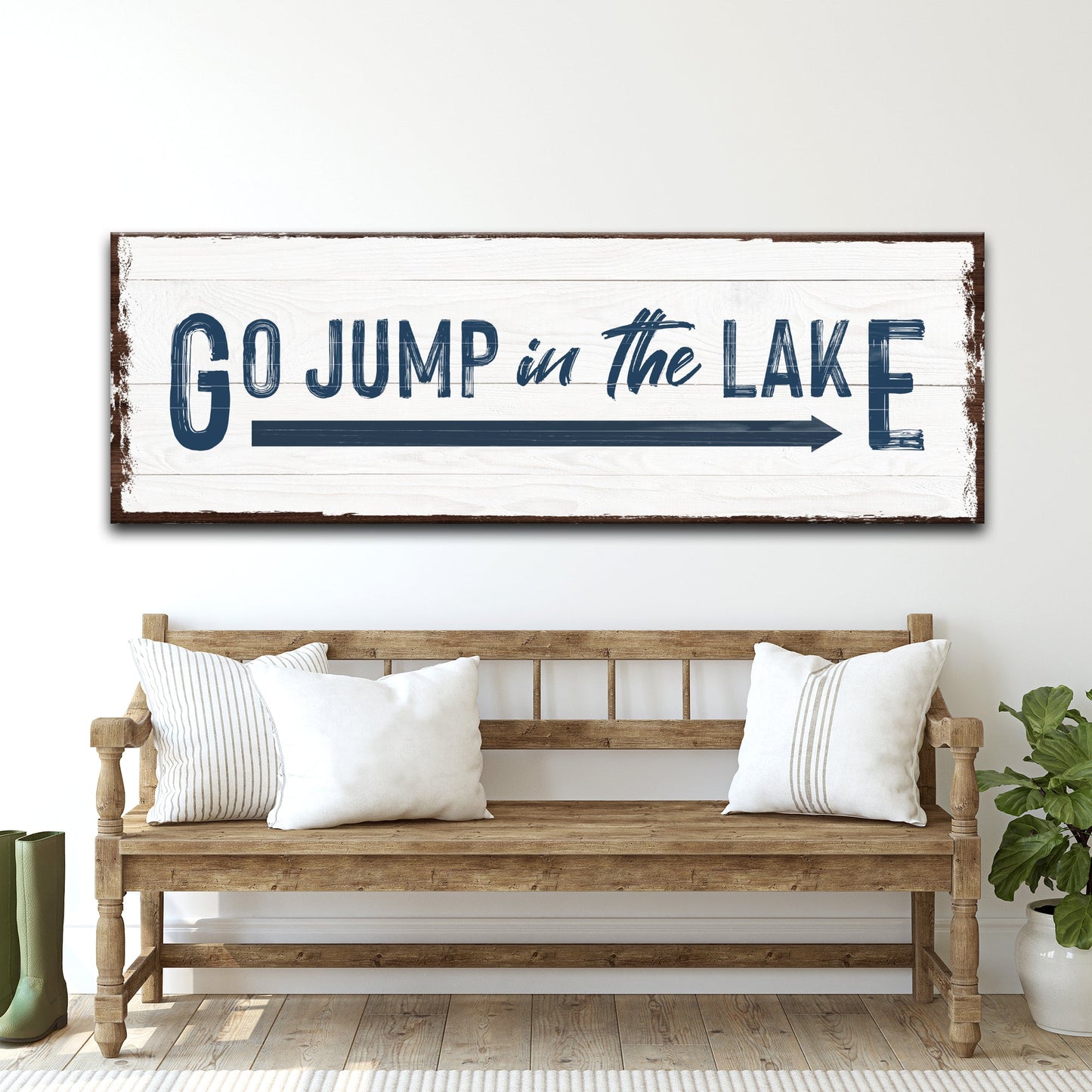 Go Jump In The Lake Canvas Sign