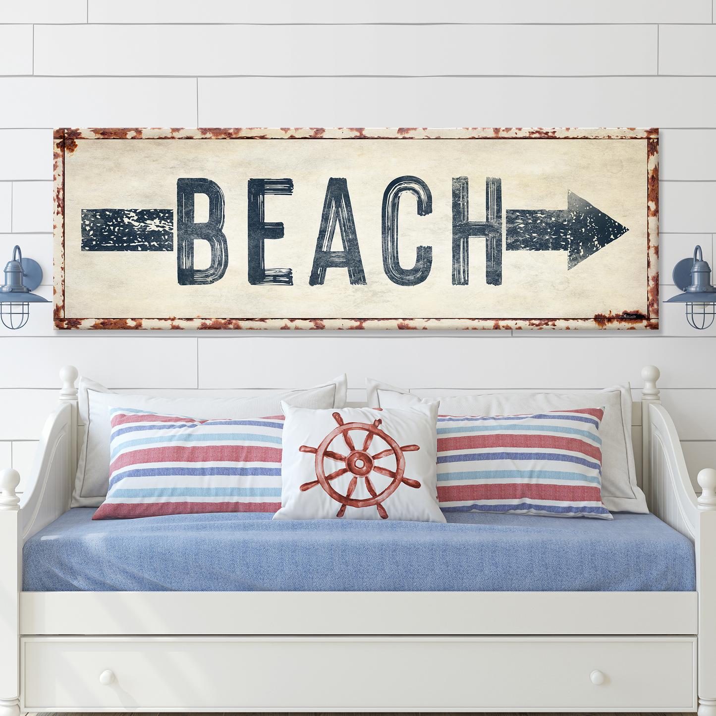 Beach Arrow Personalized Canvas Sign