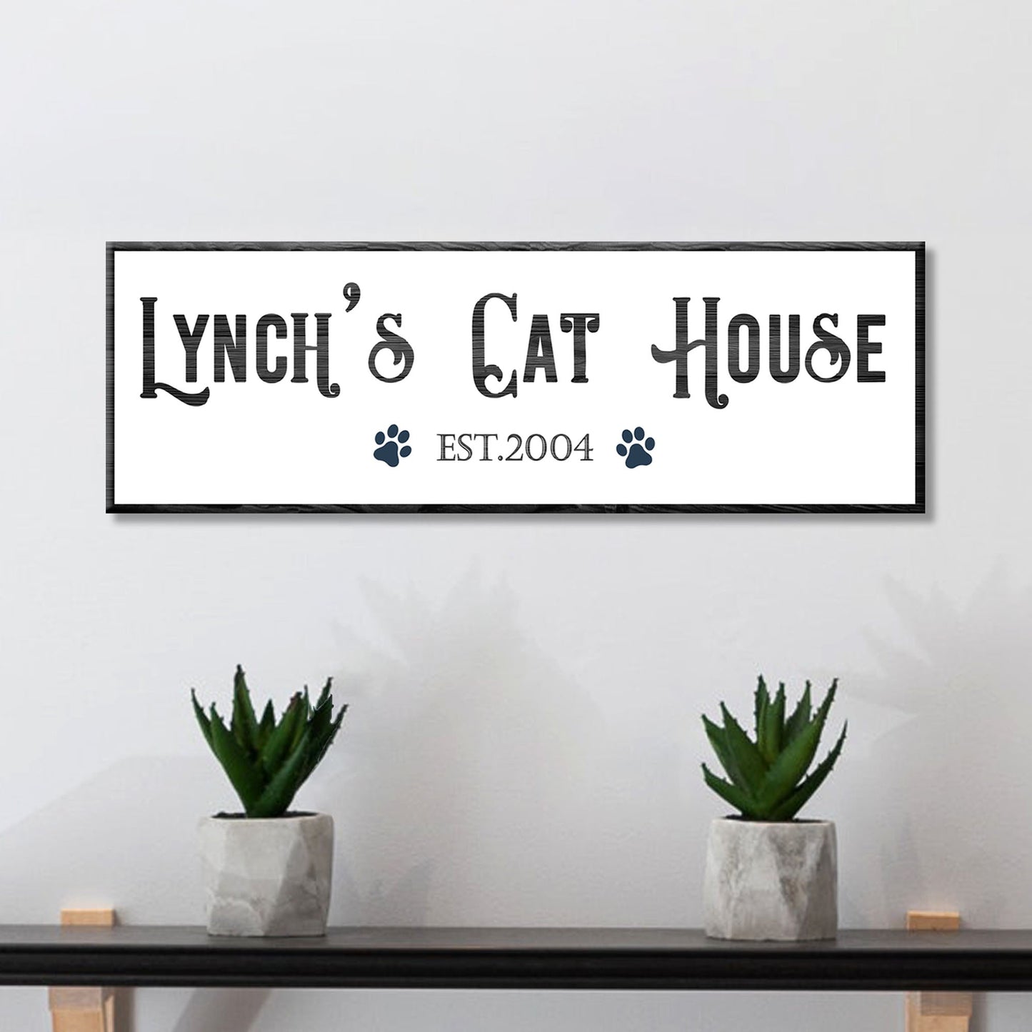 Personalized Cat House Canvas Sign